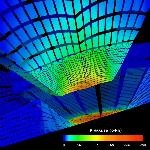 Diamond Anvil Cell at 280&nbsp;GPa with the FEM grid © S. Merkel, Univ. Lille, France